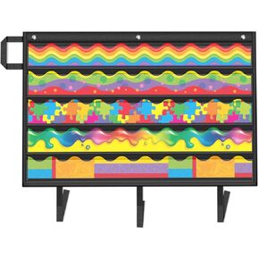 Godery Border Storage Pocket Chart, Classroom Pocket Charts for Border Decorations Organizing and Displaying (Black)