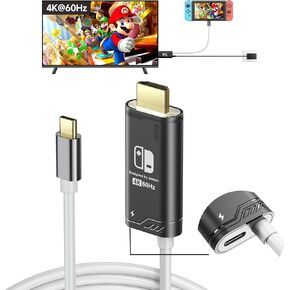 كابل JINGDU USB C إلى HDMI متوافق مع Nintendo Switch 2017/OLED، كابل USB-C HDMI يحل محل قاعدة التبديل الأصلية لنسخ شاشة التلفزيون، 4K30 هرتز، أزرق in Kuwait