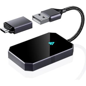 YOVKOK Wireless Carplay Adapter,Wireless Adapter for Factory Wired Carplay, Plug & Play Converts Wired to Wireless,2024 Upgraded Carplay Dongle,Use for iPhone iOS 10+ & Wired CarPlay System (Apple)