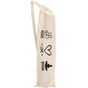 Mayatra's Organic Large Yoga Mat Tote Bag Cover -100% Cotton Lightweight,Washable Yoga Dust Bag With Adjustable Strap Unisex