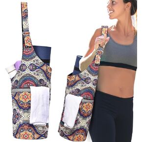 حقيبة بساط اليوجا من PACEEARTH، حامل بساط اليوجا كبير الحجم مقاس 40 بوصة × 15، حقيبة بساط اليوجا قابلة للعكس ذات درجتين من اللون - تناسب معظم سجادات الحجم in Kuwait