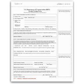NextDayLabels - Pack of 100 Sets 8-1/2" x 11" 3 Part Department of Transportation (DOT) Alcohol Testing Form