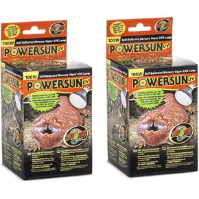 Zoo Med PowerSun UV Mercury Vapor Lamp 100 Watts (2 Pack)