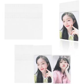 Baskiss 4 Pocket Pages 120 Single Sided Pockets 3.5"x2.4", 30 Pack Heavyweight Sheet Protectors Sleeves Fits A5 Binder for 3 inch Polaroid Kpop Album MD Photo
