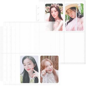 Baskiss 4 Pocket Pages 120 Single Sided Pockets 3.5"x2.4", 30 Pack Heavyweight Sheet Protectors Sleeves Fits A5 Binder for 3 inch Polaroid Kpop Album MD Photo