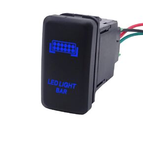 WeiSen LED Light Bar Symbol Push Switch Blue Backlight ON-Off with Connector Wire Kit Compatible with Toyota Tacoma Tundra 4Runner etc