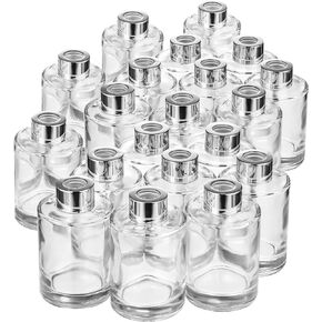 Set of 20 Reed Diffuser Bottles Empty Glass Diffuser Jars with Caps, 4 Inch High, 120ml Refillable Fragrance Essential Oil Diffuser Container for Home Bathroom DIY Reed Sets