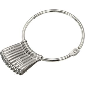 PATIKIL 3.4 Inch Dia Key Organizer Keychain, 1pcs Key Management Holder with 10 Buckle Rings for Office, Silver