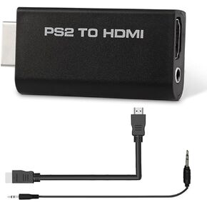 TIMEJONS PS2 to HDMI Converter, Supports 720p/1080p HDTV, Includes HDMI and 3.5mm Audio Cable