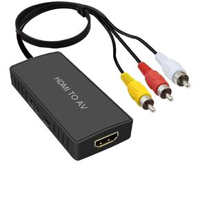 HDMI to RCA Converter HDMI to AV Adapter Compatible for Apple TV, Xiaomi Mi Box, Android TV Box, Roku, Fire Stick, DVD, Blu-ray Player ect. Supports PAL/NTSC