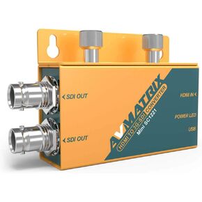 AVMATRIX Mini SC1112 Pocket-Size 3G-SDI to HDMI Broadcast Converter for Users with Full Size SDI and HDMI Connectors (SC 1112 (3G-SDI to HDMI))
