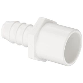 Spears 460-N Series PVC Pipe Fitting, Nesting Adapter, Schedule 40, White, 3/4" Barbed x 1" Spigot x 3/4" Socket