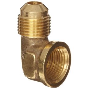 Anderson Metals - 54050-0608 Brass Tube Fitting, 90 Degree Elbow, 3/8" Flare x 1/2" Female Pipe