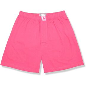 Biagio Mens Solid HOT PINK FUCHSIA Color BOXER 100% Knit Cotton Shorts