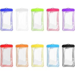 10 قطع من حقيبة الهاتف العالمية الفاخرة المقاومة للماء من Worukio وواقي حامل خلوي شفاف مع حبل قصير in Kuwait