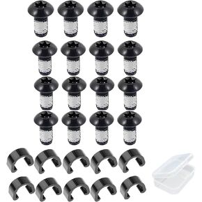 XHBTS Bicycle Brake Disc Screw, 12 Pieces Brake Disc Screw M5 x 10MM and 10 Pieces Aluminum C-Clip Bicycle Cable Attachment Bracket Brake line Attachment Frame-with Storage Box