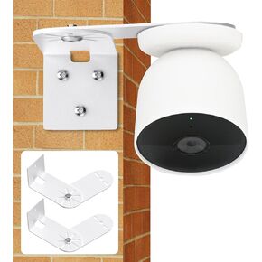 2Pack Metal Wall Mount Bracket Compatible with Google Nest Cam Outdoor or Indoor/Battery-2nd Generation, Google Nest Cam Indoor Wired-2nd Gen, 300° Rotation Adjustable Bracket with Better View Angles