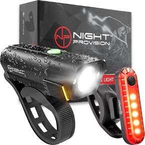 BX-500 Bike Light Set - Powerful Front and Back Lights 10hrs Max Rechargeable Bicycle LED Headlight - 18hr Max Taillight Accessories for Night Riding, Cycling Safety for Adults Kids Men Women