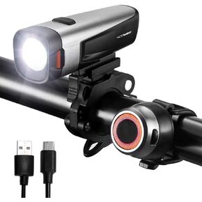 مجموعة مصابيح الدراجة NOVSIGHT، 5 أوضاع USB قابلة لإعادة الشحن للدراجة، مجموعة مصابيح خلفية للدراجة، 1600 لومن فائقة السطوع ومقاومة للماء للدراجة ليلاً وركوب الدراجات على الطرق الجبلية in Kuwait