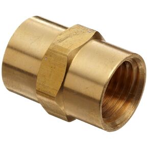 Anderson Metals - 56103-02 Brass Pipe Fitting, Coupling, 1/8" x 1/8" Female Pipe