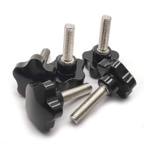M10 x 25mm Star Shape Screw Knobs ，5-Star Stud， Tightening Screw Grip Handheld for Machine Tool，Pack of 5