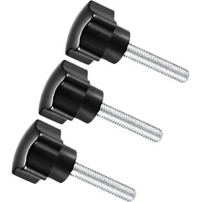مقابض CoCud Star Clamping، M6 × 70 مم رأس ذكر 30 مم، مقابض يدوية برغي إبهام بلاستيكي، مسمار ملولب أسود - (التطبيقات: لآلات المخرطة)، 3 قطع