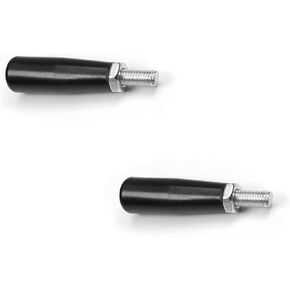 Bettomshin 2Pcs M8 x 80 Revolving Handles Screw Knobs Handgrips, Threaded Plastic Metal Revolving Handle Grip, Black+Silver