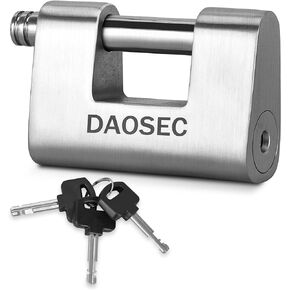 80mm Heavy Duty Padlock with 3 Keys, 1/2" (12mm) Thick Stainless Steel Shackle, Monobloc Lock for Securing Garages, Containers, Sheds, Shutters, Lockers, Gates, and Warehouses (1 Pack)