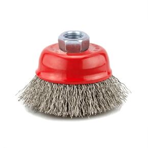 ROZZLOOM 3 Inch Wire Cup Brush - 5/8 Inch-11 Threaded Arbor Crimped Cup Brush for Angle Grinder - Light-Duty Conditioning Heavy Cleaning Rust, Stripping and Abrasive