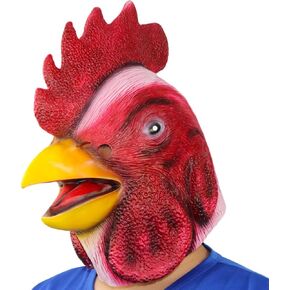 Chicken Head Mask Rooster Mask for Halloween Costume Party Carnival Prop