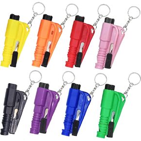 Maibiansm 8 PCS Car Window Breaker Seatbelt Cutter,3-in-1 Glass Breaker Keychain Cutter,Emergency Keychain Car Glass Breaker and Seatbelt Cutter,Car Emergency Escape Tool for Car Accidents