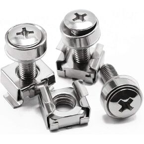 Lancher 60-Pack M6 x 16mm Screws and Cage Nuts for Server Shelf Cabinets Rack Mount Screw