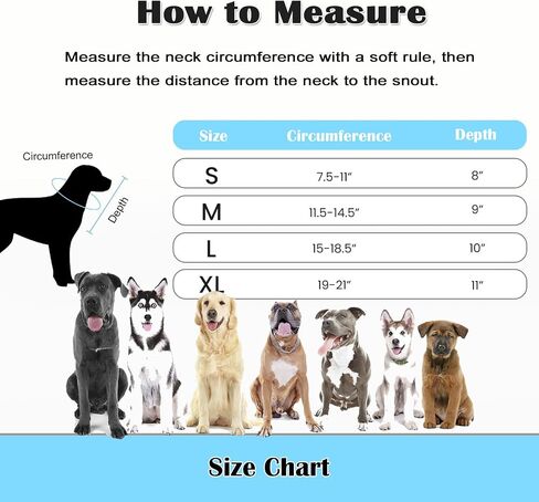 Yeslitop Soft Dog Cone Collar - E Collar for Dogs After Surgery - Dog Cones for Small, Medium, and Large Dogs -Breathable,Stop Licking, Helps Healing (L (Neck:15"-18.5")) in Saudi Arabia