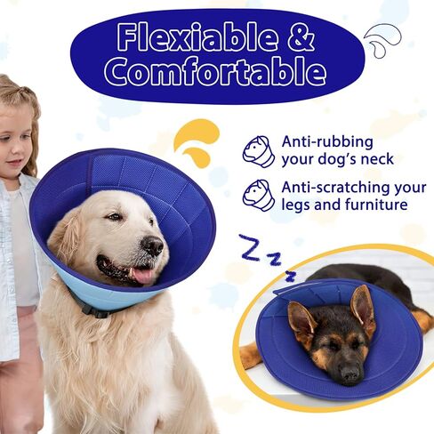 طوق مخروطي للكلاب من باركليس، بديل مخروطي للكلاب قابل للتنفس للتعافي بعد الجراحة، طوق تعافي ناعم لإيقاف اللعق والخدش، مخروط شبكي بديل للعار للكلاب الكبيرة جدًا in Kuwait