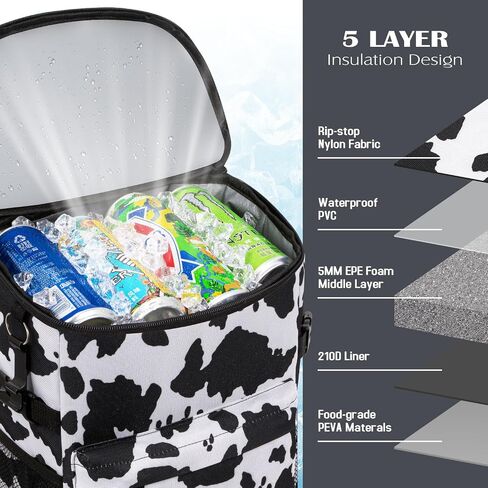 Tuwubi Backpack Cooler 30/37 Cans,Leakproof Cooler Bag with Bottle Opener,Soft Sided Waterproof Beach Cooler Backpack/Lunch Backpack for Travel,Camping,Work,Picnic in Saudi Arabia