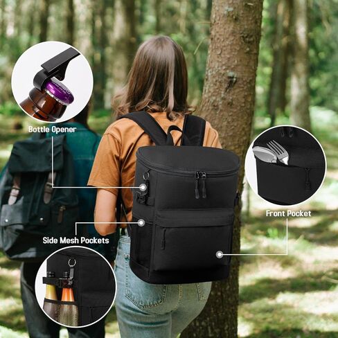 Tuwubi حقيبة ظهر تبريد 30/37 علبة، حقيبة تبريد مضادة للتسرب مع فتاحة زجاجات، حقيبة ظهر ناعمة مقاومة للماء للشاطئ/حقيبة ظهر للغداء للسفر والتخييم والعمل والنزهة in Kuwait