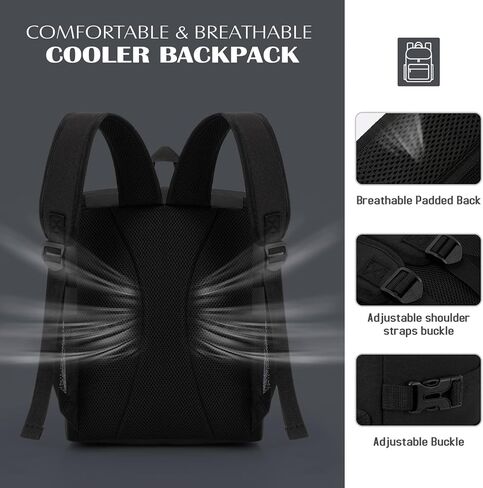 Tuwubi حقيبة ظهر تبريد 30/37 علبة، حقيبة تبريد مضادة للتسرب مع فتاحة زجاجات، حقيبة ظهر ناعمة مقاومة للماء للشاطئ/حقيبة ظهر للغداء للسفر والتخييم والعمل والنزهة in Kuwait