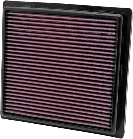 فلتر هواء محرك K&N: زيادة الطاقة والسحب، قابل للغسل، ممتاز، فلتر هواء بديل: متوافق مع 2010-2019 Jeep/Dodge SUV V6/V8 (جراند شيروكي، دورانجو)، 33-2457 in Kuwait