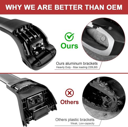 KINGGERI 220 رطل قضبان متقاطعة لسقف السقف تناسب Hyundai Palisade 2019 2020 2021 2022 2023 2024 SE SEL XRT الخط المحدود، شديدة التحمل مضادة للسرقة وقضبان ألومنيوم قابلة للقفل وحقيبة حمل البضائع in Kuwait