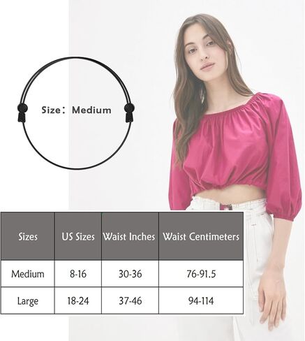 Yiiektily 2 Pack Croptuck Adjustable Band, Shirt Holding Band, Shirt Cutting Tool, Shirt Elastic Band, Change The Way You Style Your Tops, Comfortable and Adjustable Elastic Band Tool(Medium) in Saudi Arabia