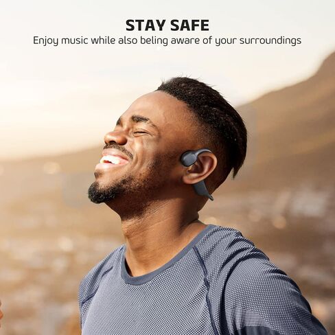 Panadia Bone Conduction Headphones, Open Ear Bluetooth Headphones with Built-in Mic, IPX7 Waterproof Wireless Sport Headset for Gym Running Workout (Dark Blue) in Saudi Arabia