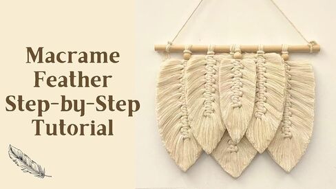MUSE DECOR 【Hard to Fail】 Macramé Feather DIY Craft Kit – Make Your Own Boho Style Home Décor Wall Hanging for Beginners with Step-by-Step Video Tutorials- Rewarding Art Project in Saudi Arabia