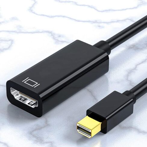 محول Mini DisplayPort إلى HDMI، محول Mini DP إلى HDMI بطول 0.5 قدم (ذكر إلى أنثى) متوافق مع MacBook Air/Pro، Microsoft Surface Pro/Dock، الشاشة، جهاز العرض والمزيد، 1080P، 60 هرتز in Saudi Arabia