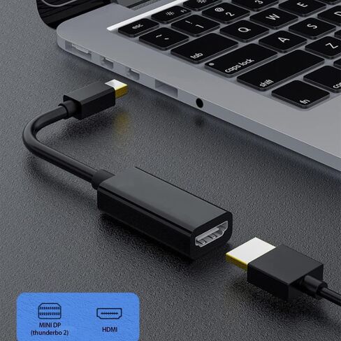 محول Mini DisplayPort إلى HDMI، محول Mini DP إلى HDMI بطول 0.5 قدم (ذكر إلى أنثى) متوافق مع MacBook Air/Pro، Microsoft Surface Pro/Dock، الشاشة، جهاز العرض والمزيد، 1080P، 60 هرتز in Saudi Arabia