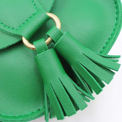 AMPOSSTO Kids Purse for Girls Little Girls Toddler Small Shoulder Wallet Mini Crossbody Bag with Tassel Green in Saudi Arabia
