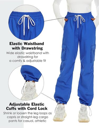 Blooming Jelly Women's Waterproof Hiking Pants Lightweight Rain Pants Quick Dry Cargo Joggers with Pockets in Saudi Arabia