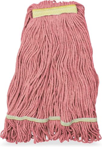 SPARTA Flo-Pac Acrylic Mop Head, Loop-Ended, Narrow Band with 1" Yellow Band for Organized Cleaning, Small, Red in Saudi Arabia