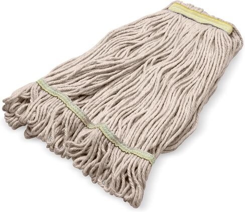SPARTA Flo-Pac Acrylic Mop Head, Loop-Ended, Narrow Band with 1" Yellow Band for Organized Cleaning, Small, Red in Saudi Arabia