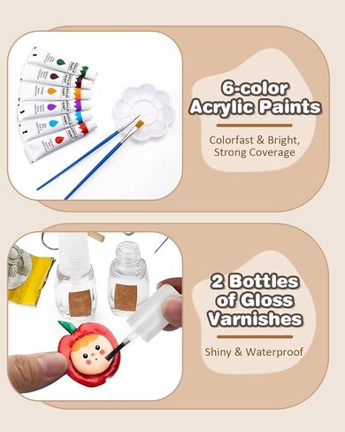 مجموعة الفخار، مجموعة الطين الجاف بالهواء للمبتدئين، مجموعة الفخار المصنوعة منزليًا، مجموعة الطين الجاف بالهواء بنفسك، مجموعة الفخار مع مجموعة الطلاء، الورنيش، 10 طلاء، فرش، إسفنجة، هدايا للأطفال، عيد الأم in Kuwait