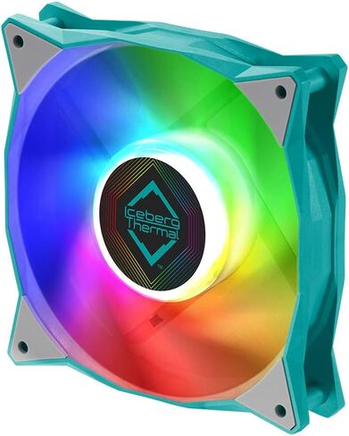 مروحة Iceberg Thermal IceGALE القابلة للتحكم RGB 120 مم PWM بمحمل كروي مزدوج ARGB (3 عبوات) أسود) in Kuwait